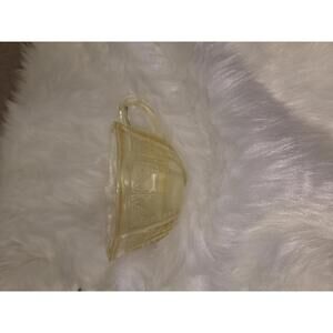 Vintage Amber Depression Glass Teacup with Embossed Design